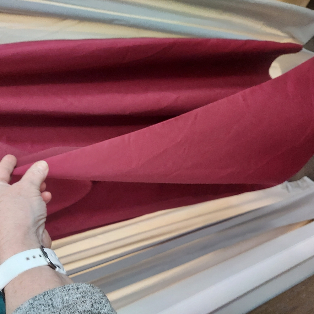 Vintage Maroon Runched Sheath Formal Dress With Spaghetti Straps/Matching Purse - Picture 7 of 14